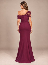 One Shoulder Chiffon Mother of The Bride Dress