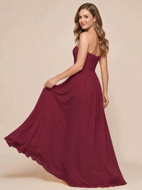 Strapless Pleated Chiffon A-Line Bridesmaid Dress