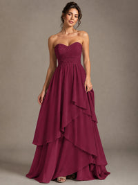 Strapless Ruffle A-Line Maxi Dress