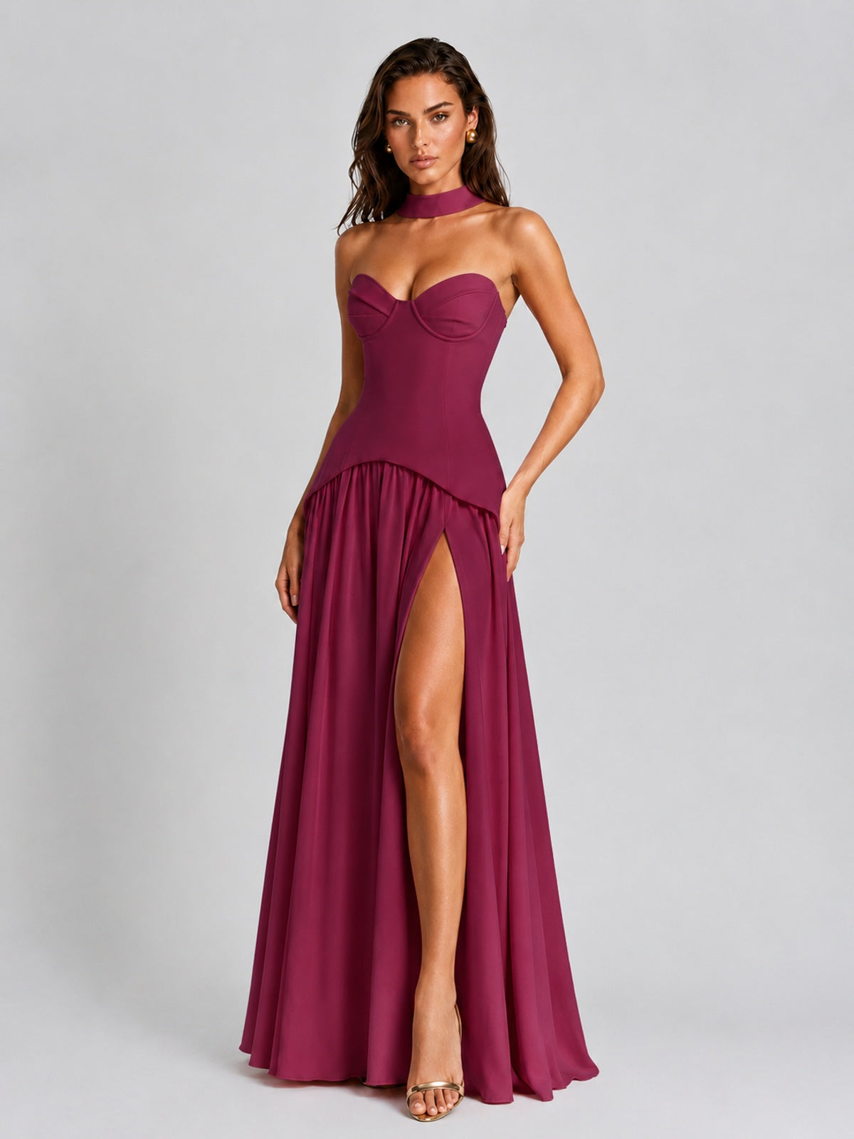 Strapless Sweetheart High Slit Prom & Formal Dress