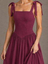 Square Neck A-Line Maxi Dress