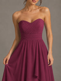 Strapless Ruffle A-Line Maxi Dress