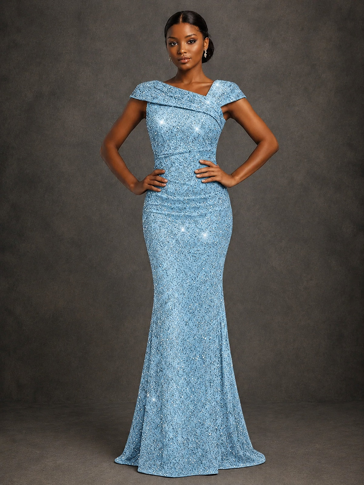 Sequin Off Shoulder Mermaid Prom Dress