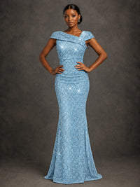 Sequin Off Shoulder Mermaid Prom Dress