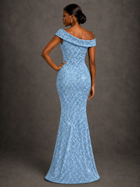 Sequin Off Shoulder Mermaid Prom Dress