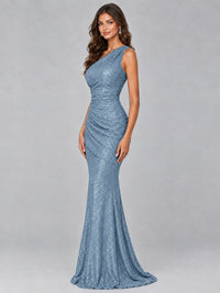 Sequin Mermaid One Shoulder Prom Dress Long formal Gown