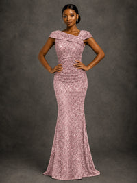 Sequin Off Shoulder Mermaid Prom Dress