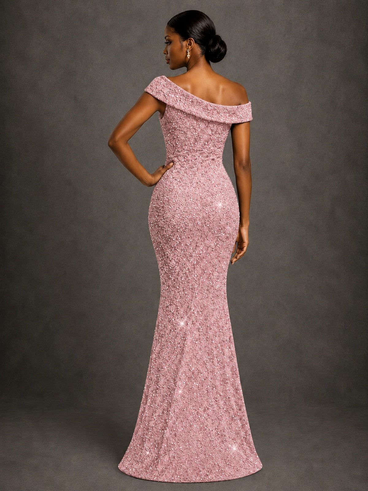 Sequin Off Shoulder Mermaid Prom Dress