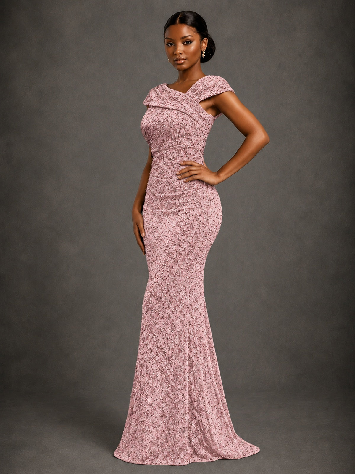 Sequin Off Shoulder Mermaid Prom Dress