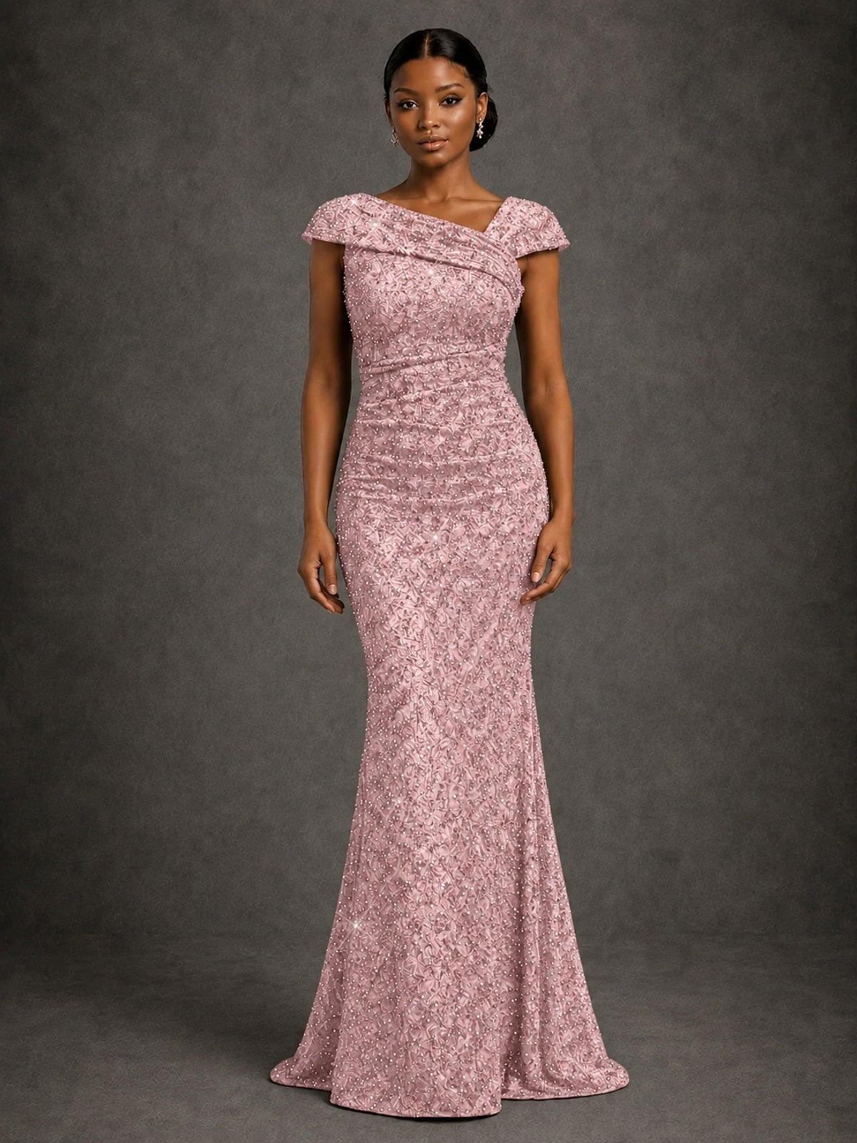 Sequin Off Shoulder Mermaid Prom Dress