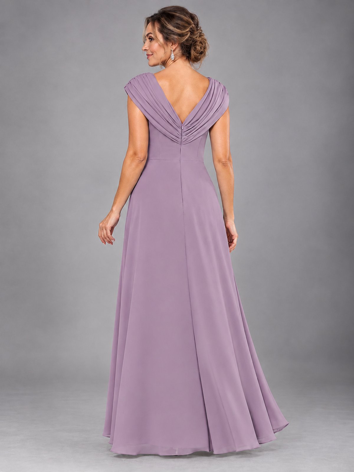 Cap Sleeve Chiffon A-Line Mother of the Bride Dress