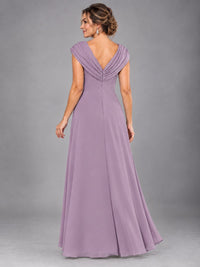Cap Sleeve Chiffon A-Line Mother of the Bride Dress