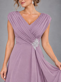 Cap Sleeve Chiffon A-Line Mother of the Bride Dress