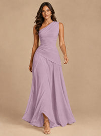 One Shoulder Prom Dress A-line Ruched Women Wedding Formal Gowns