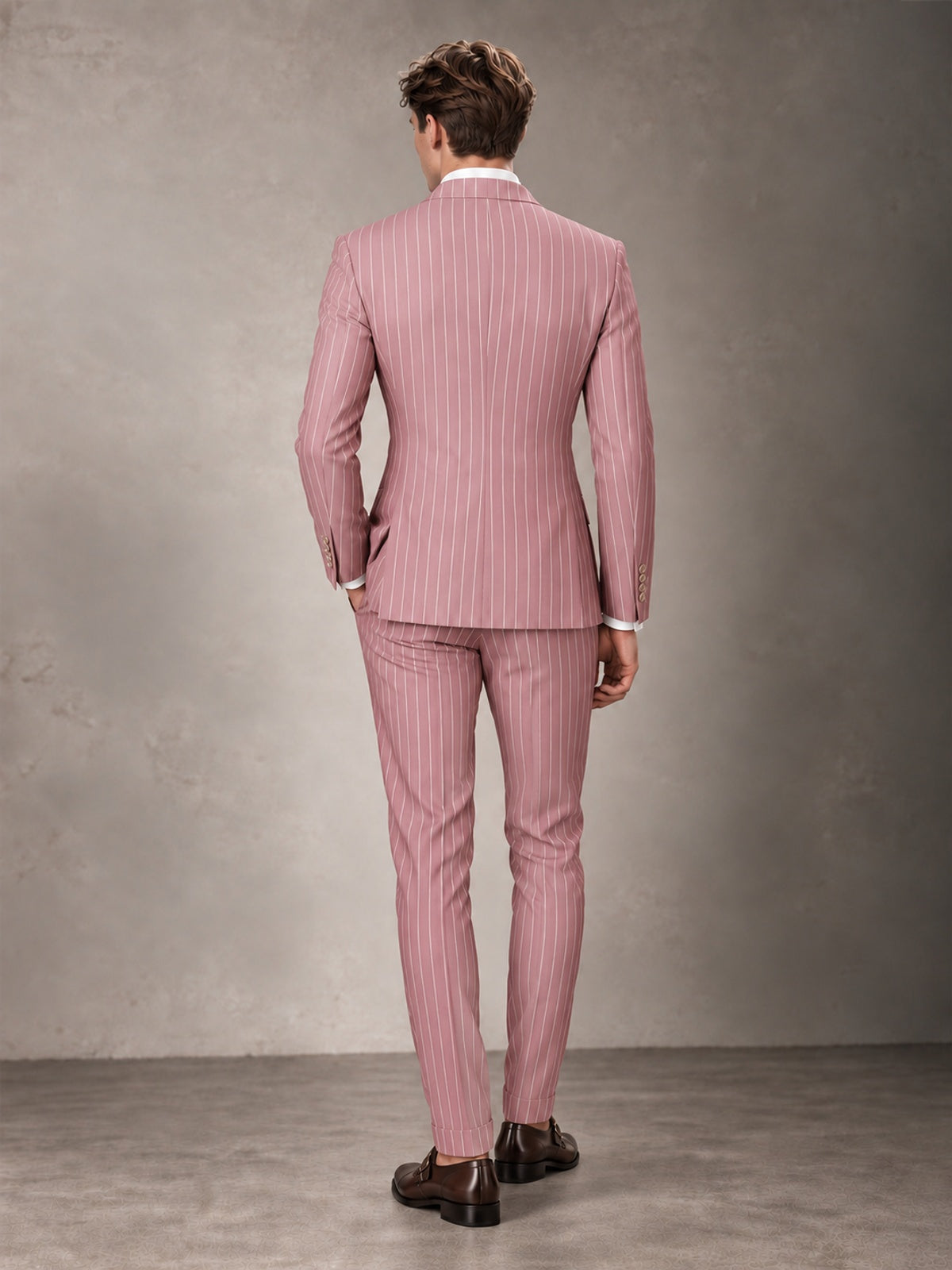 Double Breasted Pinstripe Men's Suit 2 Piece (Jacket & Pants) for Wedding & Formal Prom