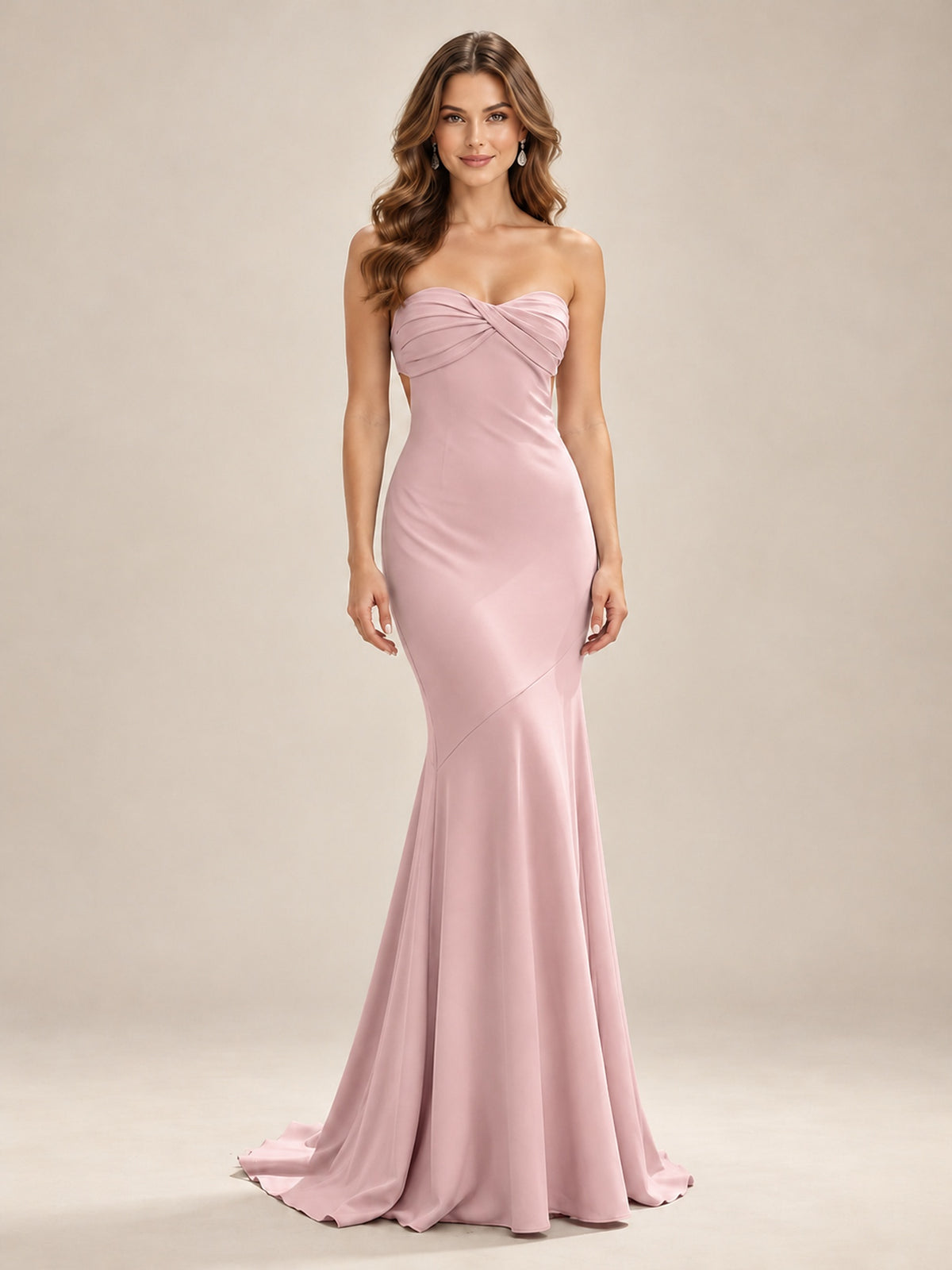 Light Blue Strapless Sweetheart Mermaid Prom Dress with Pleated Bodice
