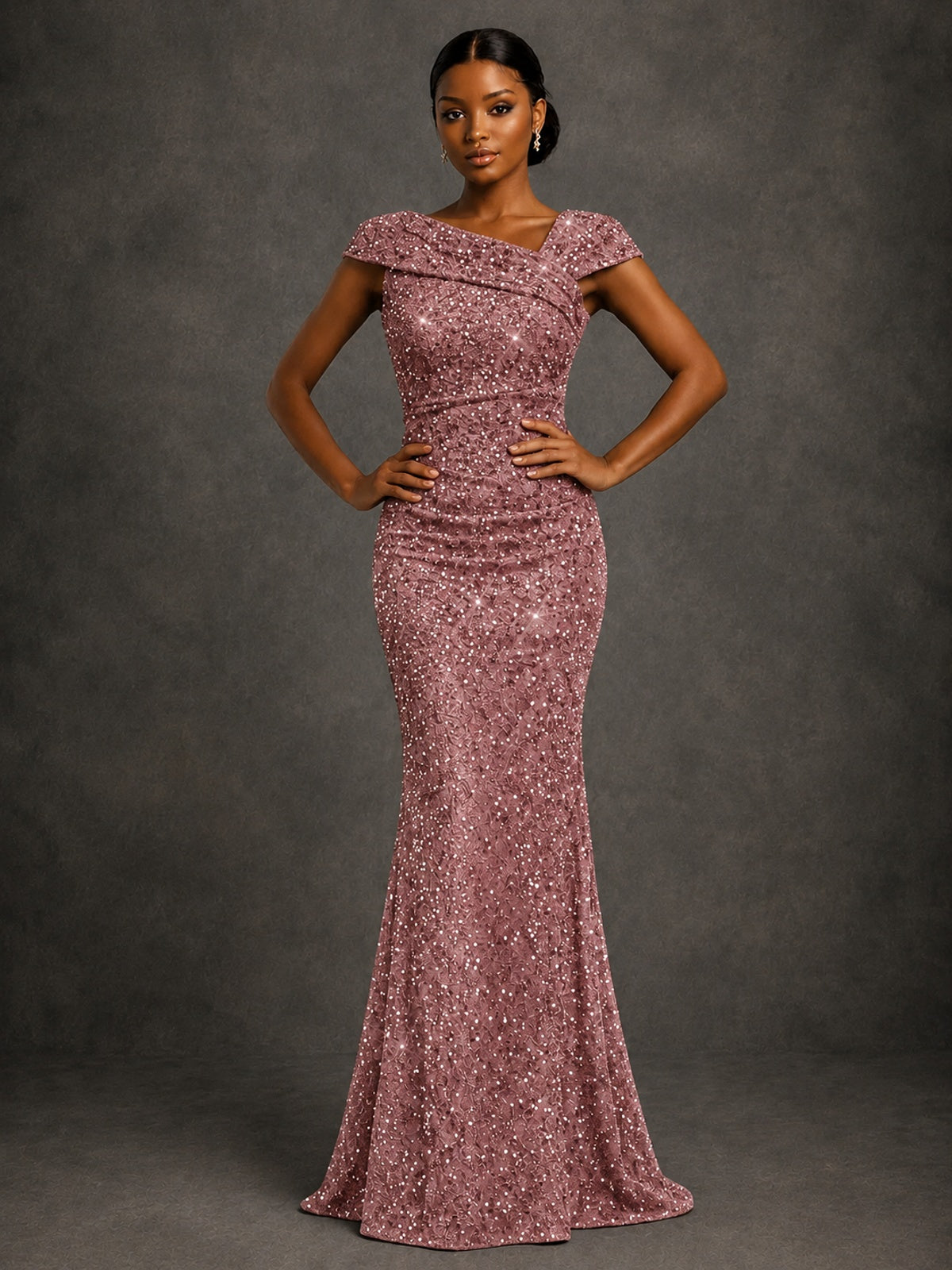 Sequin Off Shoulder Mermaid Prom Dress