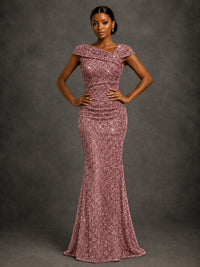 Sequin Off Shoulder Mermaid Prom Dress
