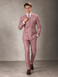 Double Breasted Pinstripe Men's Suit 2 Piece (Jacket & Pants) for Wedding & Formal Prom