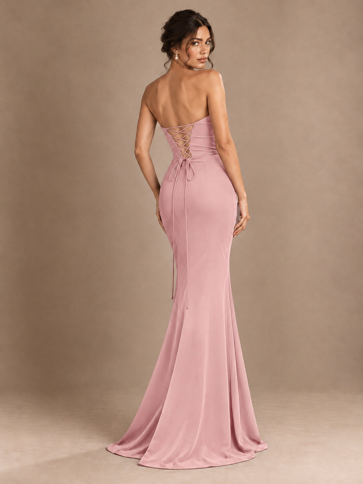 Emerald Green Strapless Mermaid Prom Dress with 3D Rose & Keyhole Cutout