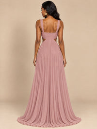 Butter Yellow Pleated Cutout Maxi Dress