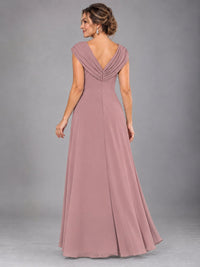 Cap Sleeve Chiffon A-Line Mother of the Bride Dress