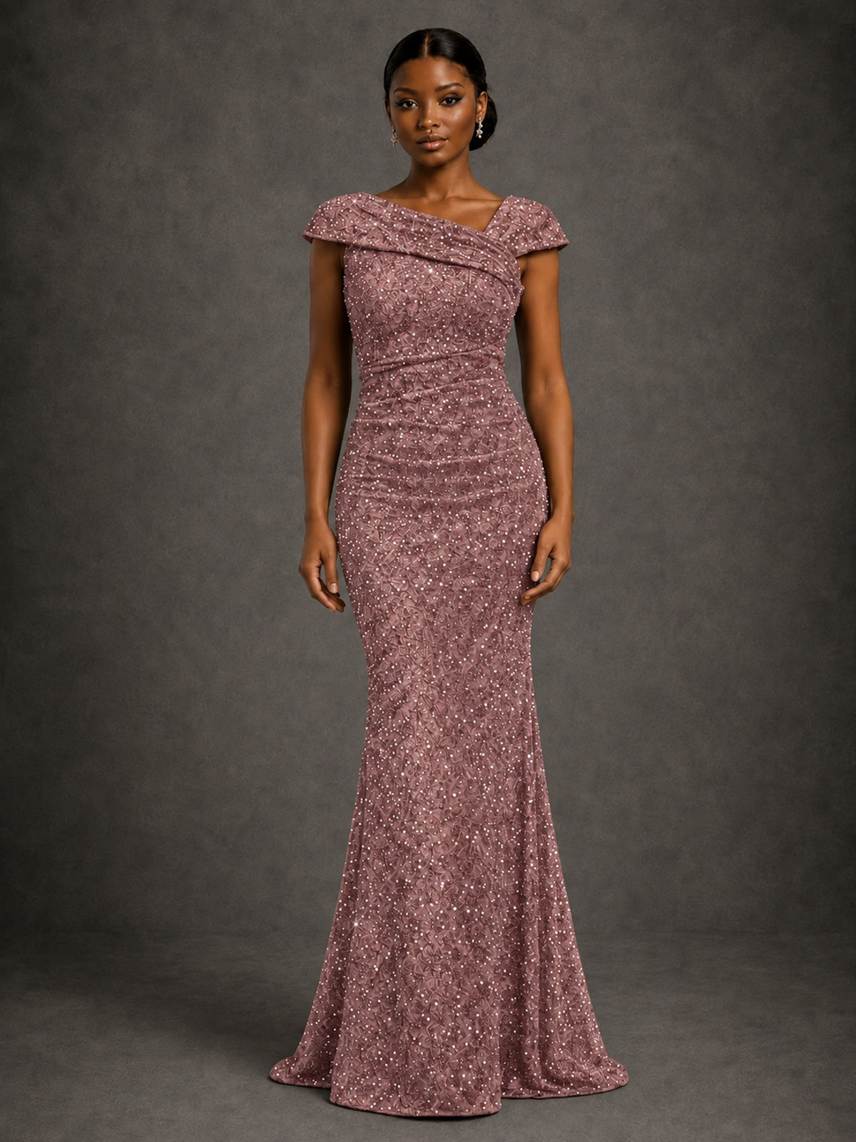 Sequin Off Shoulder Mermaid Prom Dress