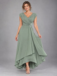 Cap Sleeve Chiffon A-Line Mother of the Bride Dress