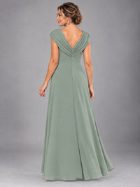 Cap Sleeve Chiffon A-Line Mother of the Bride Dress