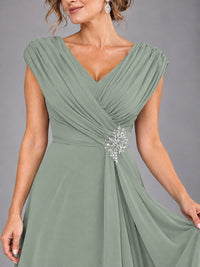 Cap Sleeve Chiffon A-Line Mother of the Bride Dress
