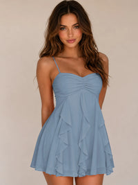 Spaghetti Straps Ruched Sweetheart Short Homecoming Dresses