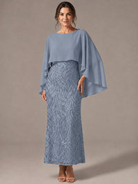 Light Blue Sequin 2 Pieces Mother of the Bride Dress