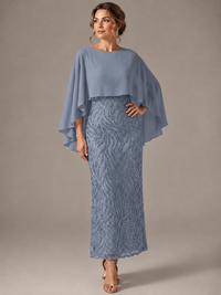 Light Blue Sequin 2 Pieces Mother of the Bride Dress