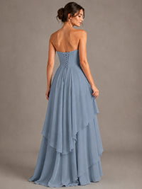 Strapless Ruffle A-Line Maxi Dress