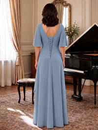 V-Neck Chiffon Lace Mother of the Bride Dresses