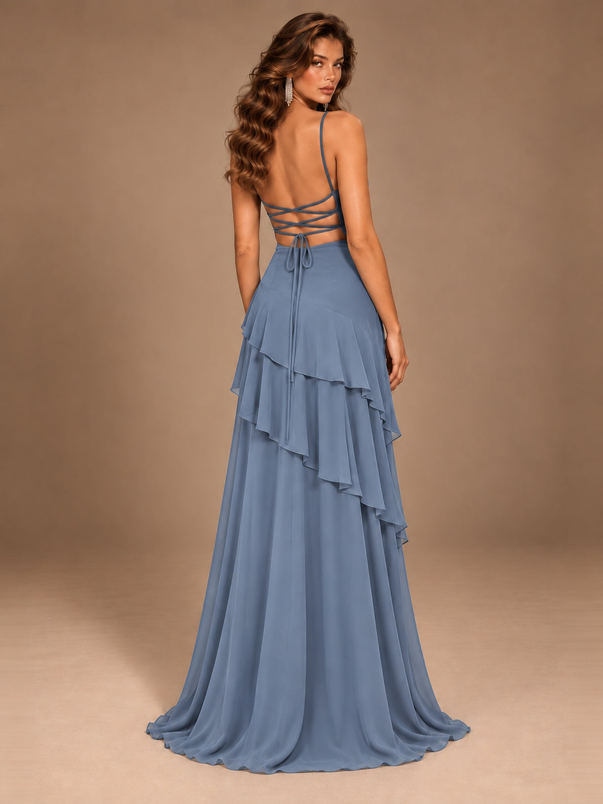 Sweetheart A-Line Ruffle Prom Dress with Spaghetti Straps