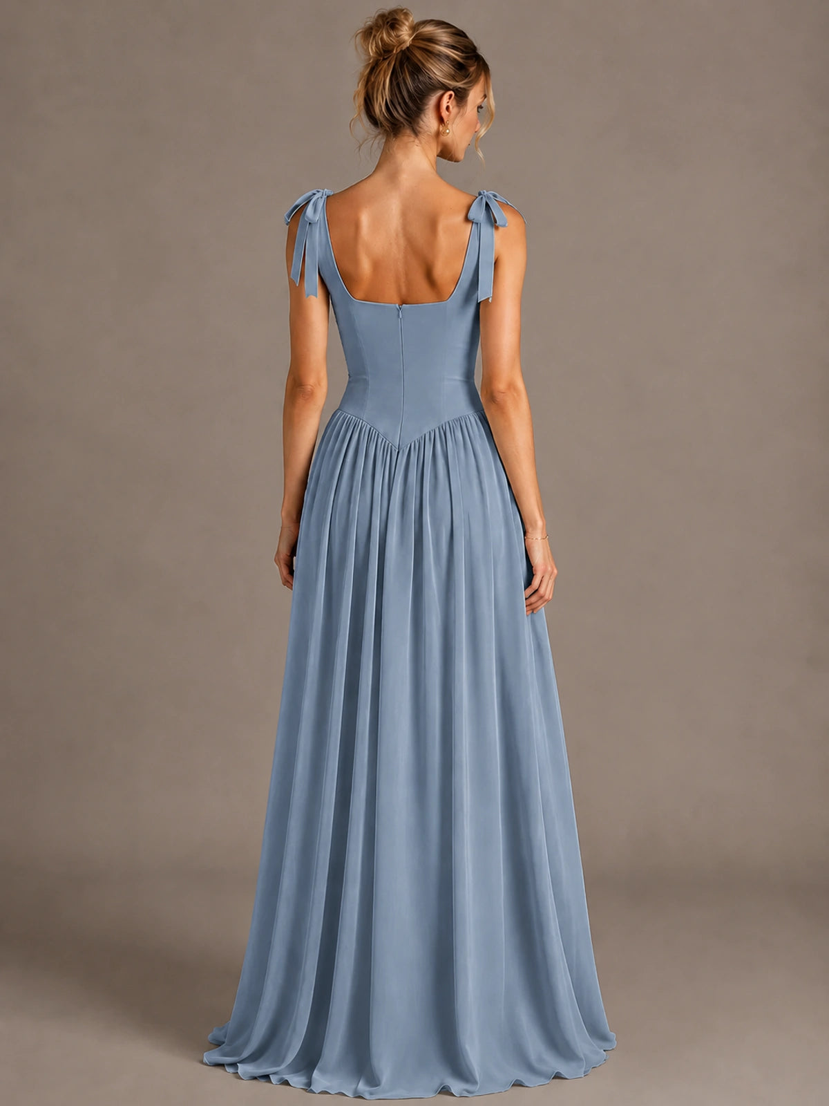 Square Neck A-Line Maxi Dress
