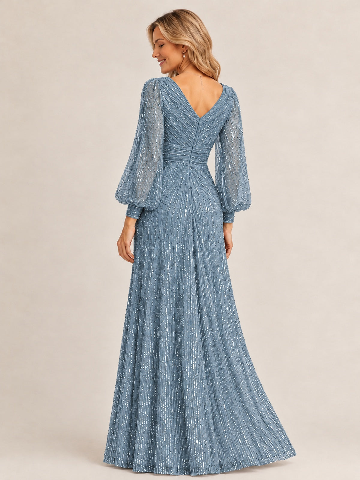 Sparkle Sequin Mother of The Bride Dresses with Long Sleeves