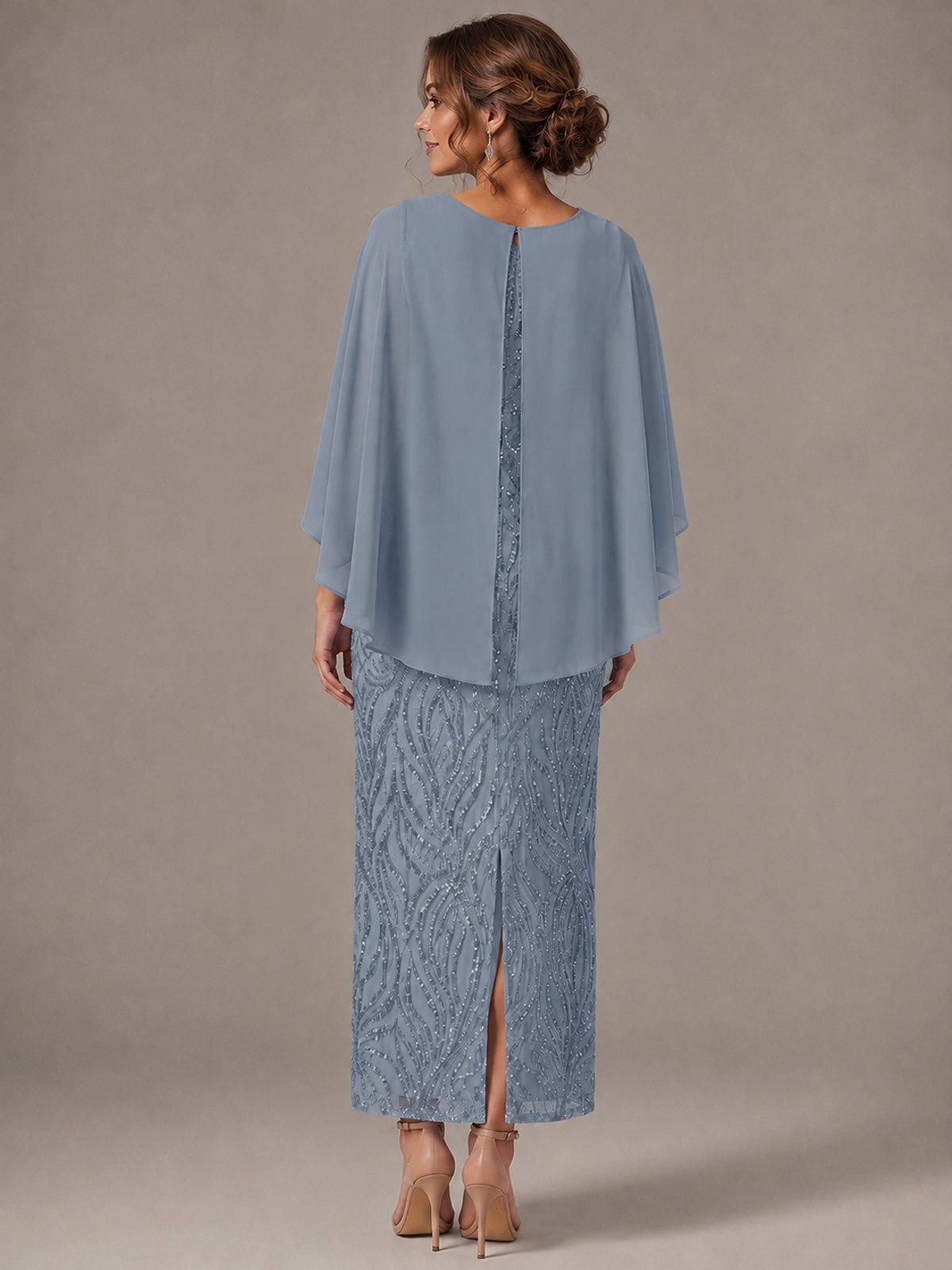 Light Blue Sequin 2 Pieces Mother of the Bride Dress
