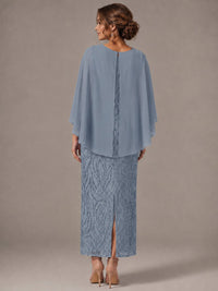 Light Blue Sequin 2 Pieces Mother of the Bride Dress