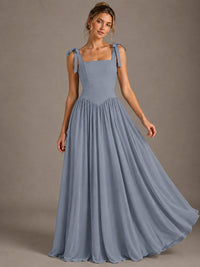 Square Neck A-Line Maxi Dress