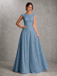 Blush Pink Lace Applique A-Line Bridesmaid Dress