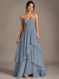 Strapless Ruffle A-Line Maxi Dress