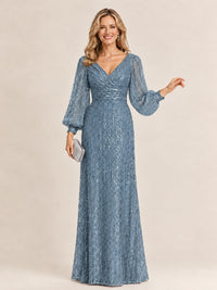 Sparkle Sequin Mother of The Bride Dresses with Long Sleeves