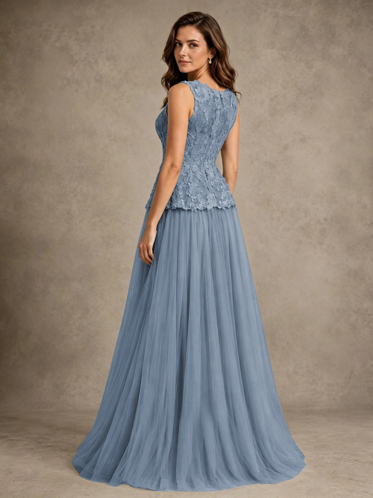 A-Line Chiffon Mother of the Bride Dress with Lace Appliques