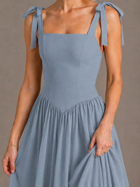 Square Neck A-Line Maxi Dress
