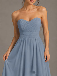 Strapless Ruffle A-Line Maxi Dress