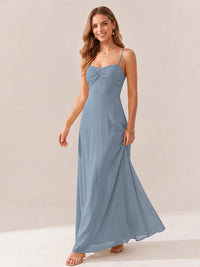 JOVELLEE Yellow Sweetheart Ruched Bust Chiffon Maxi Dress
