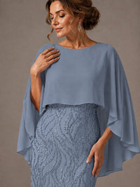Light Blue Sequin 2 Pieces Mother of the Bride Dress