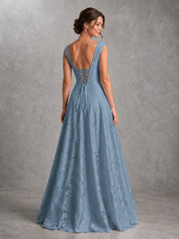 Blush Pink Lace Applique A-Line Bridesmaid Dress
